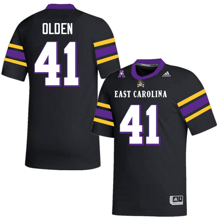#41 Jayden Olden East Carolina Pirates College Football Jersey Stitched-Black #41 Jayden Olden East Carolina Pirates College Football Jersey Stitched-Black